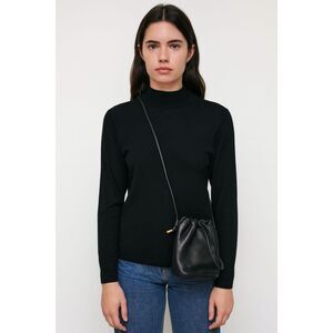 ZARA Leather Crossbody Bucket Bag Black